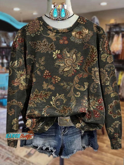 Classic Floral Printed Sweatshirt