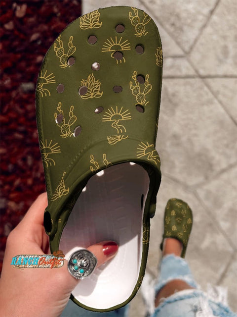 Cactus Sunset Print Casual Slippers