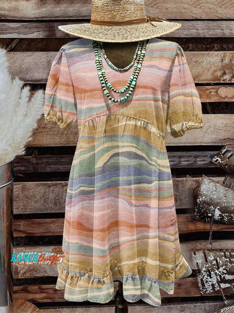 Women's Multicolour Print Pocket Cotton Dress