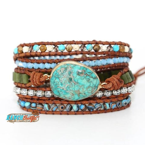 Chunky Ocean Jasper Wrap Bracelet