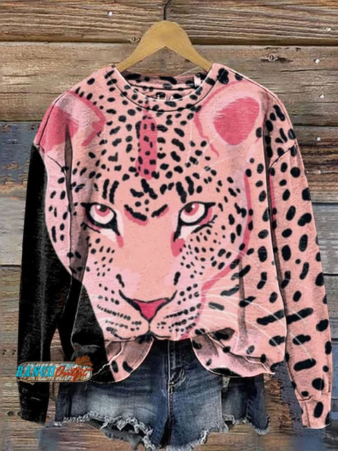 Tiger Animal Art Print Casual Cotton Sweatshirt