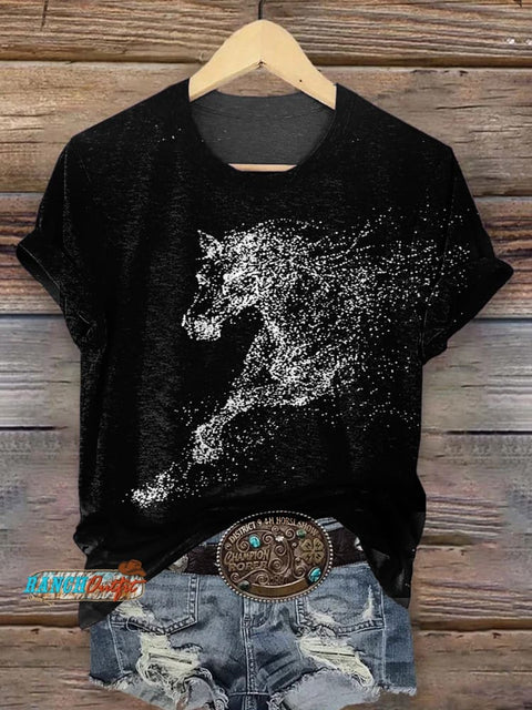 Retro Horse Art Print T-shirt