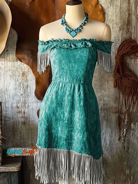 Women's Western Tassel Cotton Dress