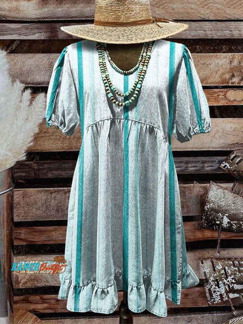 Women's Western Art Print Pocket Cotton Dress