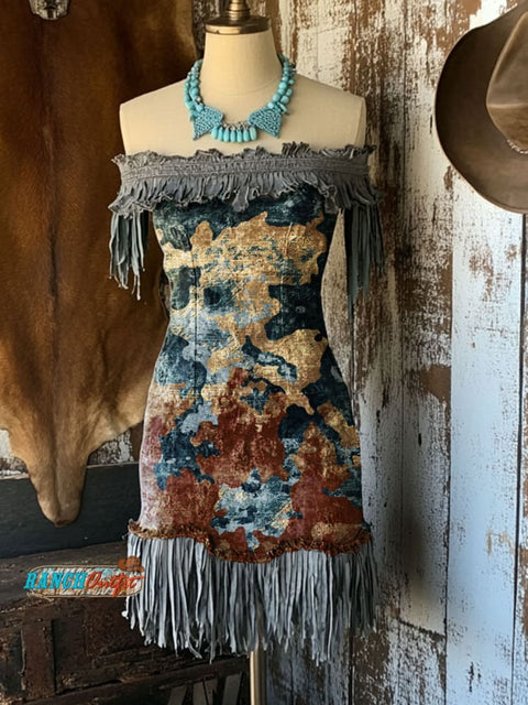 Women's Western Tassel Cotton Dress