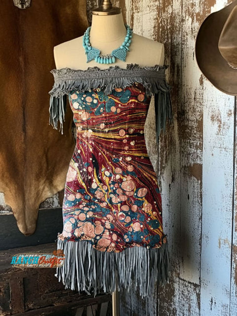 Women's Western Tassel Cotton Dress