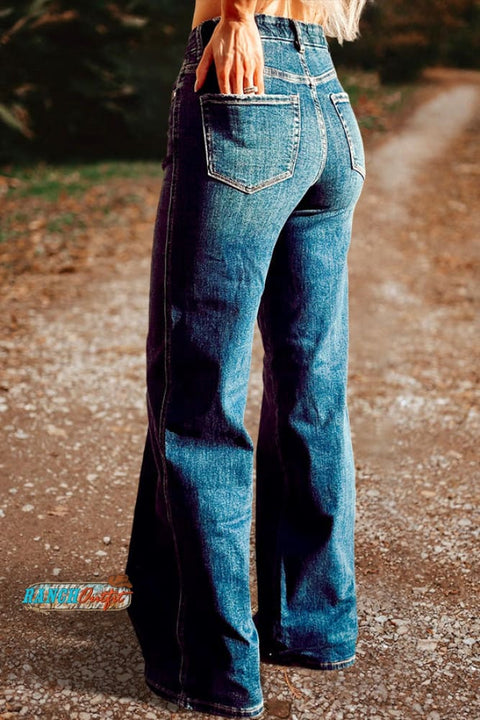 Vintage Washed Wide Leg Jeans