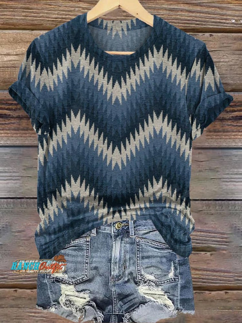 Zigzag Blue Print T-shirt