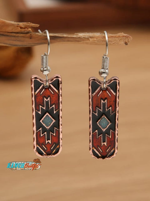 Women’s Bohemian West Aztec Oil Drop Earrings As Shown / One-Size