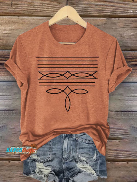 Boot Stitch Print T-shirt