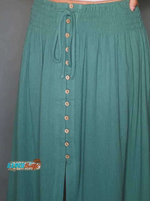 Women's Solid Color Cotton Pocket Skirt