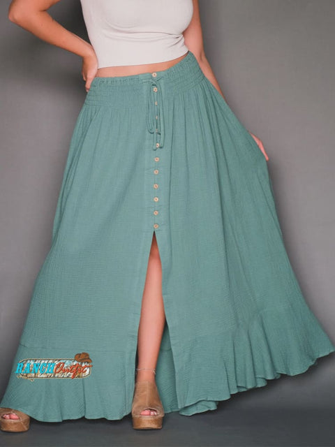 Women's Solid Color Cotton Pocket Skirt