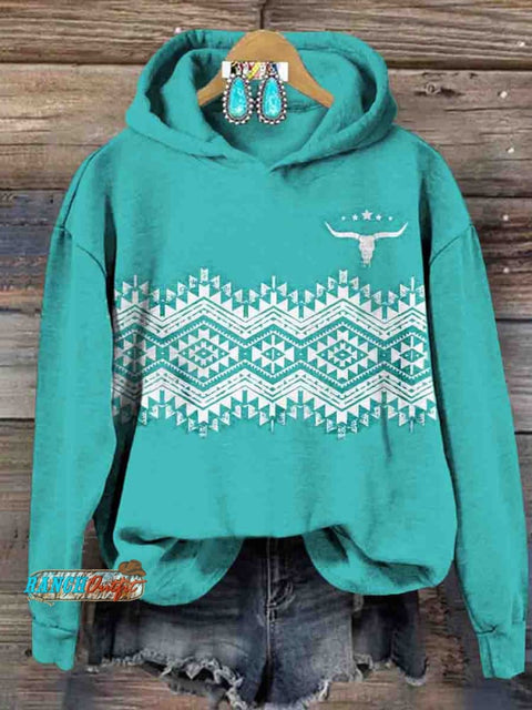 Aztec Print Casual Hoodie Sweatshirt