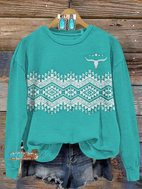 Aztec Print Casual Sweatshirt