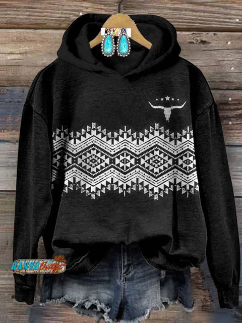 Aztec Print Casual Hoodie Sweatshirt