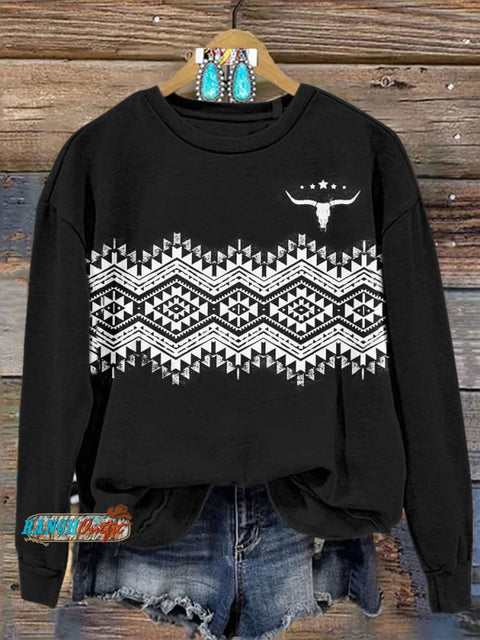 Aztec Print Casual Sweatshirt