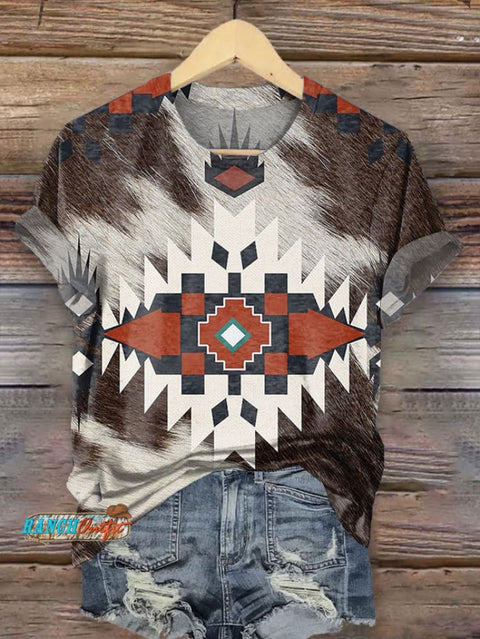 Aztec and Fur Print T-shirt