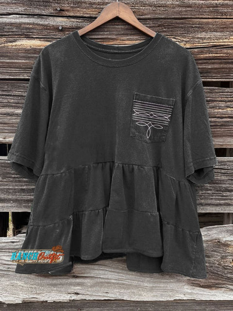 Boot Stitch Print T-shirt