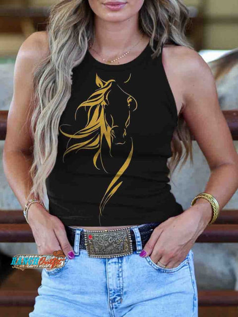 Women's Western Horse Print Tank Top