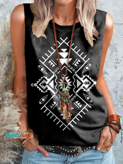 Women's Aztec Print Casual Tank Top