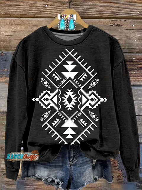 Aztec Print Casual Sweatshirt