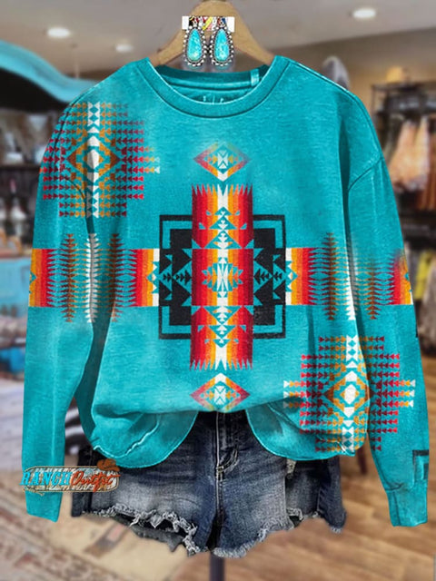 Aztec Print Casual Sweatshirt