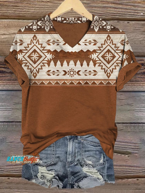 Aztec Print Casual Top