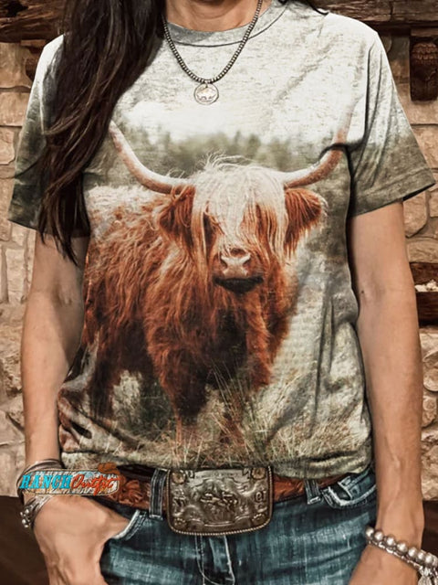 Highland Cow Print T-shirt