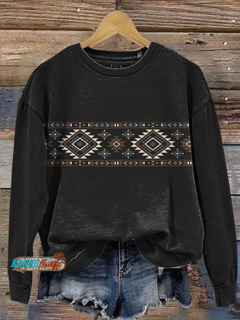 Aztec Prints Casual Cotton Sweatshirt