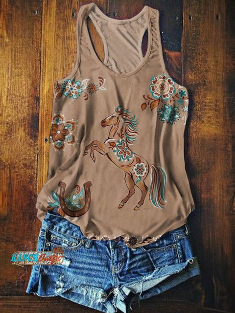 Horse Art Print Tank Top