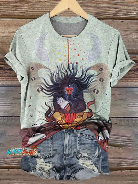 National Art Print Casual T-shirt