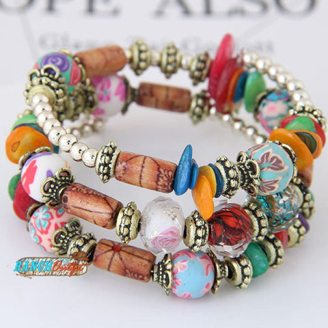 Bohemian Shell Clay Bracelet