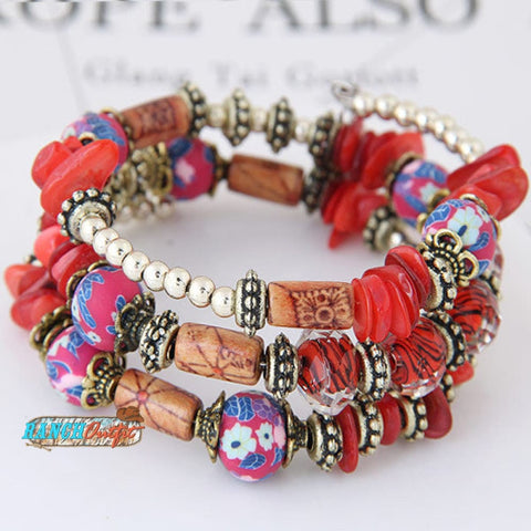 Bohemian Shell Clay Bracelet