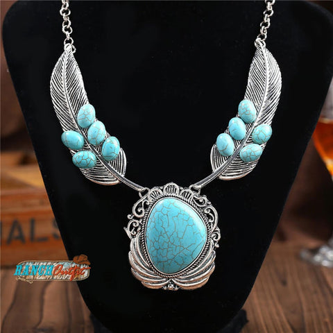 Feather Turquoise Necklace