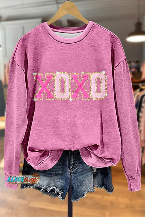 Glitter XOXO Patch Sweatshirt