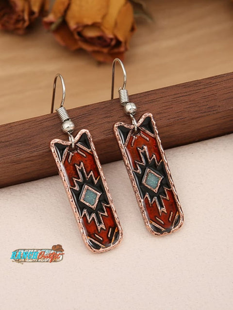 Women’s Bohemian West Aztec Oil Drop Earrings