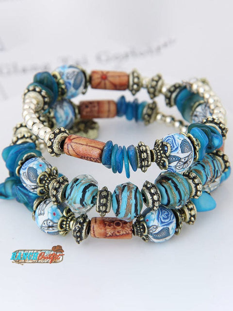 Bohemian Shell Clay Bracelet