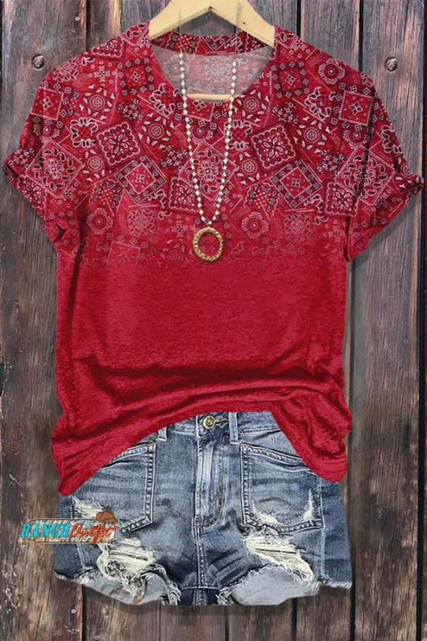 Chic Paisley Print T-Shirt