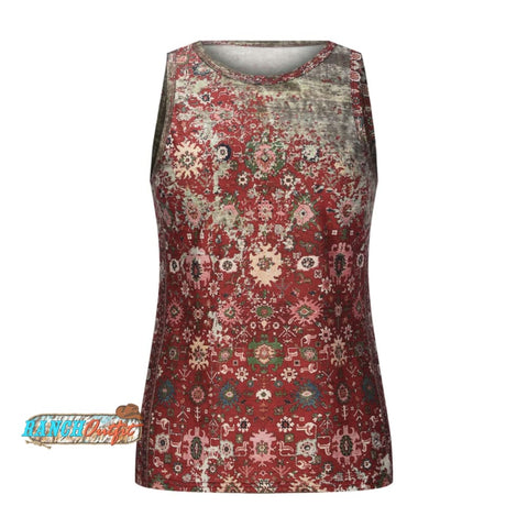 Women Western Tribal Vintage Graphic Floral Cotton-Blend Sleeveless Halter Neck Tank Shirts & Tops