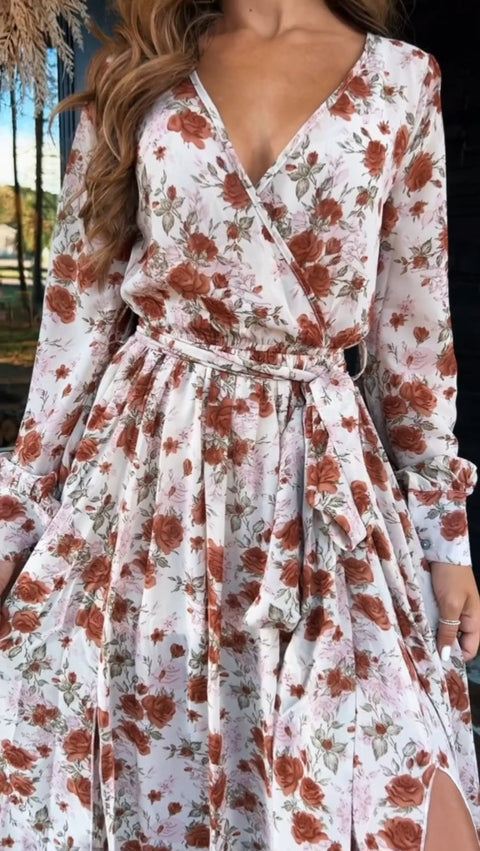 Women's Floral Print Midi Dress