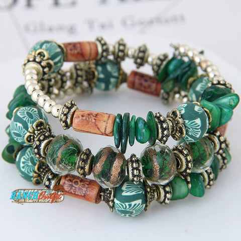 Bohemian Shell Clay Bracelet