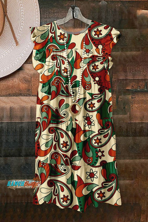 Vintage Western Perlis Print Dress