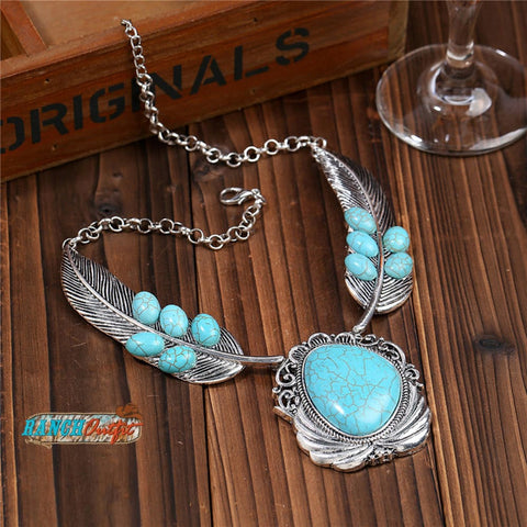 Feather Turquoise Necklace