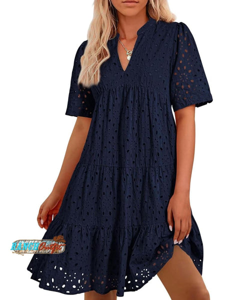 a?¡ã2025 Hot Sale -Women's Elegant Hollow Out Lace Ruffle Casual Mini Dress