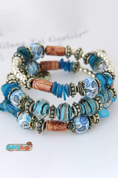 Bohemian Shell Clay Bracelet