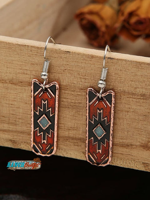 Women’s Bohemian West Aztec Oil Drop Earrings