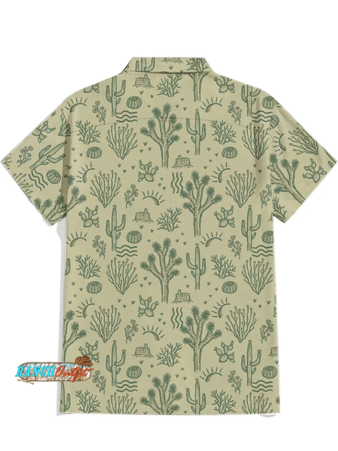 Western Retro Cactus Short Sleeve Shirt