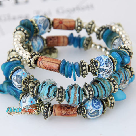 Bohemian Shell Clay Bracelet