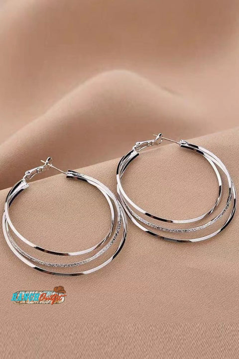 Silver Layered Hoop Earrings Accessories