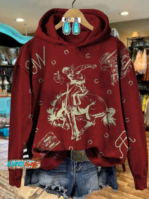 Vintage Western Rodeo Print Sweatshirt